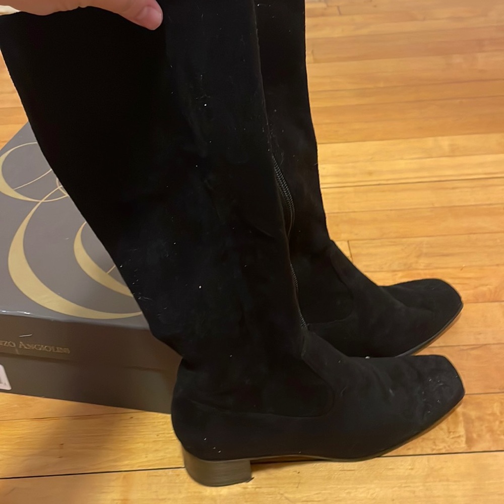 Barely worn black suede boots by Enzo Angiolini, size 6